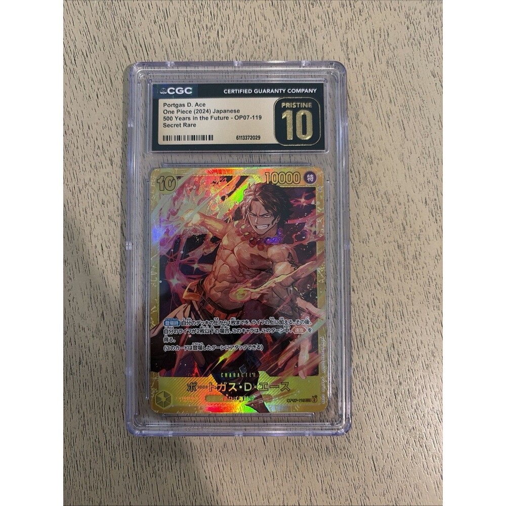 Portgas D. Ace One Piece CCG CGC Pristine 10 OP07-119 Secret Rare Foil JP